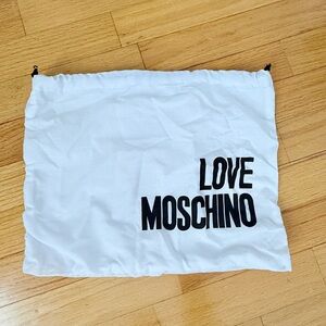 Love Moschino White Bag with Black Logo dust bags for shoes small,wallets